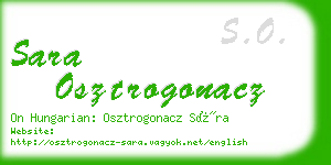 sara osztrogonacz business card